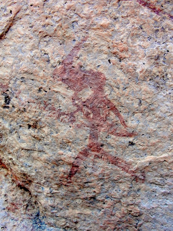 Felszeichnung Erongo - Jäger mit Nashornkopf © Hagen Denker